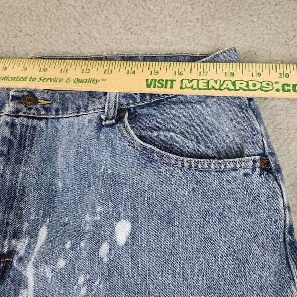 Wrangler Jeans Mens 38x34 Blue Denim Slim Straight Leg Rodeo Ranch Hand Workwear - Picture 3 of 16